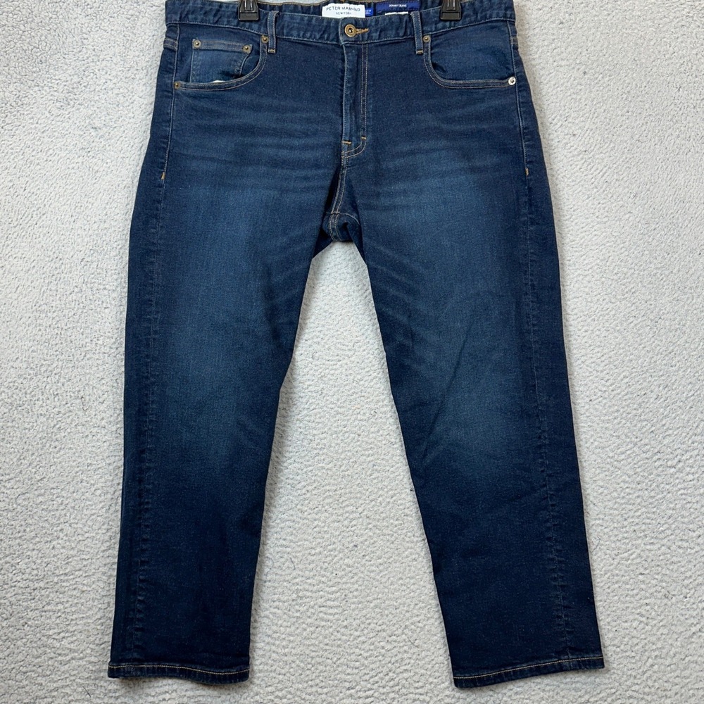 Peter Manning Jeans Mens 36X26 Johnny Jeans Dark Blue Standard Fit 5 Pockets